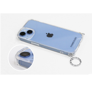 PHONECKLACE iPhone 15 Pro用チェーンショルダーストラップ付きクリアケース ゴールド PN25575I15PR-イメージ9