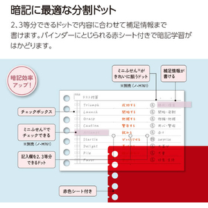コクヨ キャンパス 暗記がはかどるルーズリーフ A7サイズ 30枚 赤色シート付き FCJ626R-ﾉ-M893-RS-イメージ2