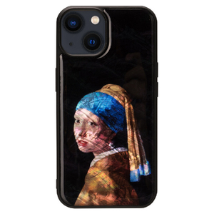 ikins iPhone 14用天然貝ケース 名画シリーズ 真珠の耳飾りの少女 I23575I14-イメージ1