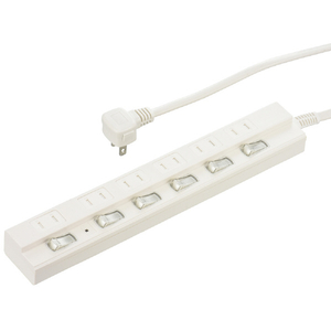 オーム電機 雷ガード付節電タップ 6個口 1m HS-TPK61W-22 オーム電機 雷ガード付節電タップ 6個口 1m HS-TPK61W-22