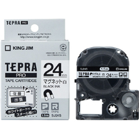 キングジム テプラ PROテープカートリッジ マグネットテープ 24mm幅 白/黒文字 SJ24S