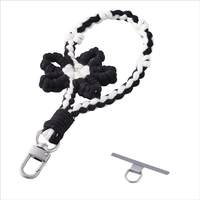 エレコム ハンドストラップ編み物/花 ブラック P-STHKNFBK