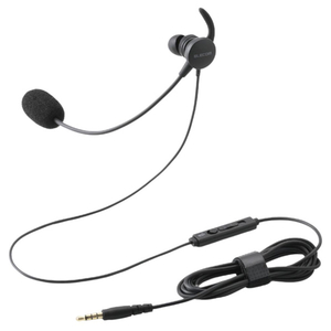 エレコム 片耳カナル型有線ヘッドセット マイクアーム付き φ3．5mm4極 ブラック HS-EP21MTBK-イメージ1
