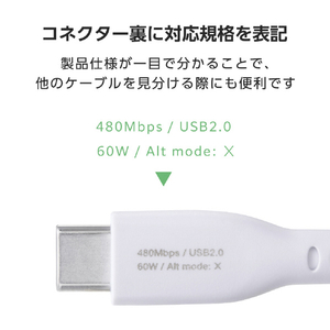 エレコム まとまるマグネットケーブル(USB Type-C - USB Type-C/なめらか) 1m ホワイト MPA-CCTMGS10WH-イメージ8