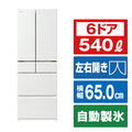 日立 540L 6ドア冷蔵庫 ピュアホワイト RHW54VW