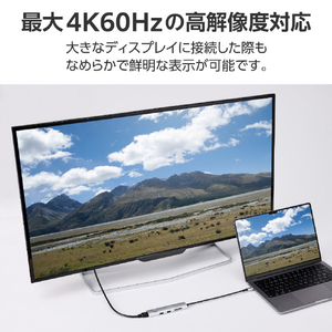 エレコム 画面ONOFFドッキングステーション(SDカードスロット付き) シルバー DST-S080BPSV-イメージ6
