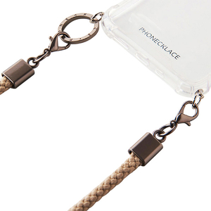PHONECKLACE iPhone 15 Pro用ロープショルダーストラップ付きクリアケース ベージュ PN25577I15PR-イメージ2