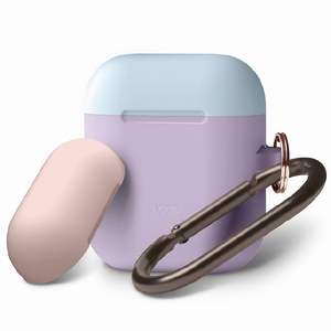 elago AirPods DUO HANG CASE カラビナ付き ラベンダー EL_APDCSSCDD_LV-イメージ1