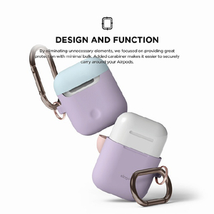 elago AirPods DUO HANG CASE カラビナ付き ラベンダー EL_APDCSSCDD_LV-イメージ3