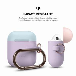 elago AirPods DUO HANG CASE カラビナ付き ラベンダー EL_APDCSSCDD_LV-イメージ4