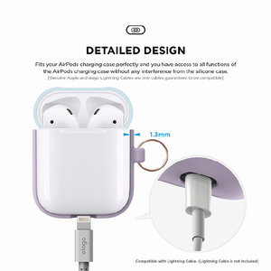 elago AirPods DUO HANG CASE カラビナ付き ラベンダー EL_APDCSSCDD_LV-イメージ5