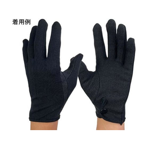 ウインセス 礼装用手袋 黒 綿 ホック 滑り止め付き LL 1袋(12双入) 5001H-BK-LL-12P FCK370A-69-4693-10-イメージ2