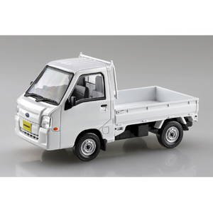 アオシマ 1/32 楽プラ スナップキット No．5-FW スバル サンバー トラック(フロストホワイト) Aﾗｸﾌﾟﾗ05FWｻﾝﾊﾞ-ﾄﾗﾂｸFﾎﾜｲﾄ-イメージ1