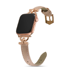 GAACAL Apple Watch 1-9/SE 1-2(38/40/41mm)用「大人な知的感」異素材PUレザーバンド ピンクベージュ W00230PBA-イメージ1