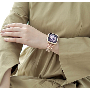 GAACAL Apple Watch 1-9/SE 1-2(38/40/41mm)用「大人な知的感」異素材PUレザーバンド ピンクベージュ W00230PBA-イメージ2