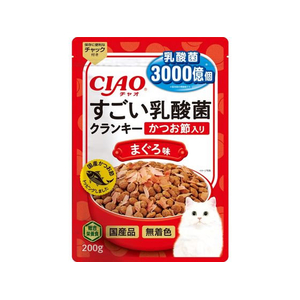 いなば CIAO すごい乳酸菌クランキー かつお節入り まぐろ味 200g FCD492H-イメージ1