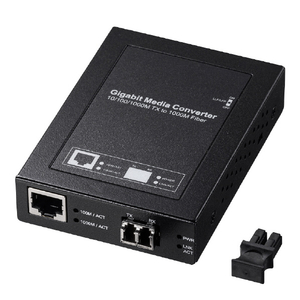 サンワサプライ 光メディアコンバータ(ギガビット、シングルモード) LAN-EC212RL10-イメージ1