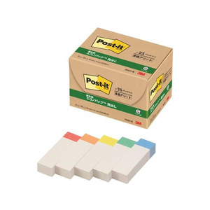 3M ポスト・イット 見出し 再生紙 エコノパック 50×15mm 5色（色帯） 25冊 F803238-7001-R-イメージ1