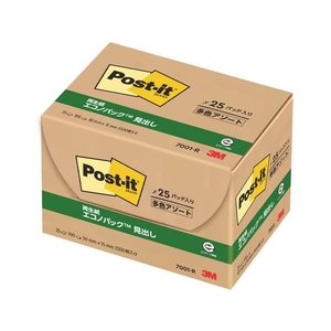 3M ポスト・イット 見出し 再生紙 エコノパック 50×15mm 5色（色帯） 25冊 F803238-7001-R-イメージ3