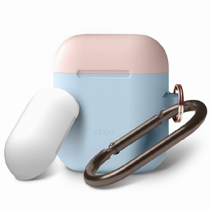 elago AirPods DUO HANG CASE カラビナ付き パステルブルー EL_APDCSSCDD_PB elago AirPods DUO HANG CASE カラビナ付き パステルブルー EL_APDCSSCDD_PB