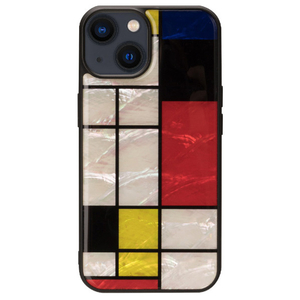 ikins iPhone 14用天然貝ケース Mondrian I23579I14-イメージ1
