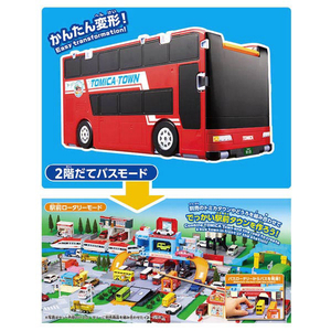 タカラトミー トミカビークルタウン ビッグに変形 2階だてバスロータリー(トミカ付き) ﾄﾐｶﾋﾞ-ｸﾙﾀｳﾝ2ｶｲﾀﾞﾃﾊﾞｽﾛ-ﾀﾘ--イメージ5