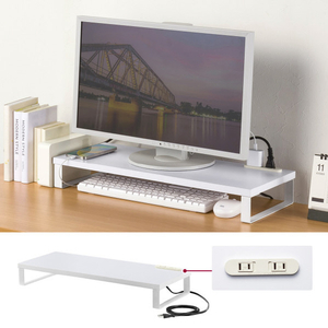 サンワサプライ コンセント付きモニター台(W600) ホワイト MR-LC212W-イメージ15