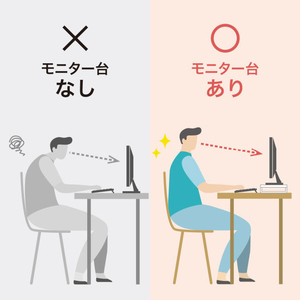 サンワサプライ コンセント付きモニター台(W600) ホワイト MR-LC212W-イメージ16