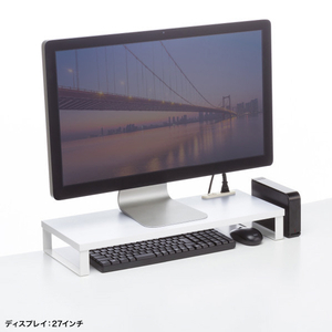 サンワサプライ コンセント付きモニター台(W600) ホワイト MR-LC212W-イメージ2