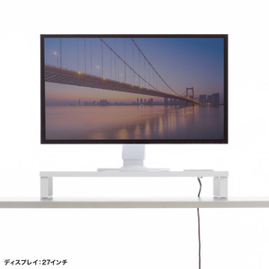 サンワサプライ コンセント付きモニター台(W600) ホワイト MR-LC212W-イメージ5