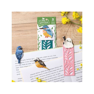 ヒサゴ BIRD BOOKMARKER 刺繍しおり リーフ柄 オオルリ FCD976G-UTN312-イメージ3