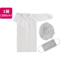 川西工業 不織布白衣・マスク・ヘアキャップ3点セット7022 L 30セット FCB9927-#7022