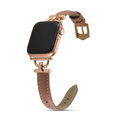 GAACAL Apple Watch 1-9/SE 1-2(38/40/41mm)用「大人な知的感」異素材PUレザーバンド ピンク W00230PA