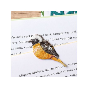 ヒサゴ BIRD BOOKMARKER 刺繍しおり リーフ柄 ジョウビタキ FCD977G-UTN313-イメージ2