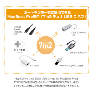 HYPER 7in2 DUO USB-C Hub for MacBook Pro HyperDrive HP15580-イメージ6