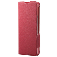 エレコム シンプルスマホ6用ソフトレザーケース 薄型 磁石付 ディープピンク PM-S224PLFUJPND
