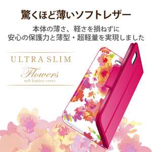 エレコム シンプルスマホ6用ソフトレザーケース 薄型 磁石付 ディープピンク PM-S224PLFUJPND-イメージ3