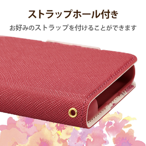 エレコム シンプルスマホ6用ソフトレザーケース 薄型 磁石付 ディープピンク PM-S224PLFUJPND-イメージ7