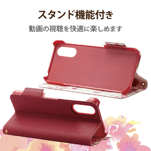 エレコム シンプルスマホ6用ソフトレザーケース 薄型 磁石付 ディープピンク PM-S224PLFUJPND-イメージ8