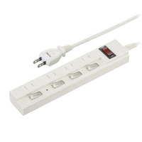 オーム電機 節電タップ 雷ガード/ブレーカー付(4個口・2m) HS-TPKV42W-22