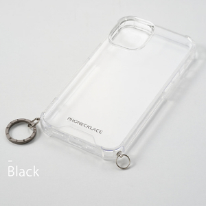 PHONECKLACE iPhone 15 Pro用ストラップ用リング付きクリアケース シルバーチャーム PN25580I15PR-イメージ5