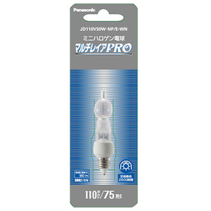 パナソニック ミニハロゲン電球 110V用 E11口金 75形 クリア マルチレイアPRO JD110V50WNPEWN-イメージ1