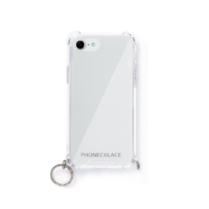 PHONECKLACE iPhone SE(第3世代)/SE(第2世代)/8/7用ストラップ用リング付きクリアケース ガンブラックチャーム PC20581I9-イメージ4