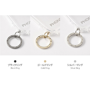 PHONECKLACE iPhone SE(第3世代)/SE(第2世代)/8/7用ストラップ用リング付きクリアケース ガンブラックチャーム PC20581I9-イメージ5