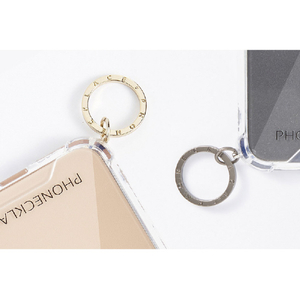 PHONECKLACE iPhone SE(第3世代)/SE(第2世代)/8/7用ストラップ用リング付きクリアケース ガンブラックチャーム PC20581I9-イメージ7