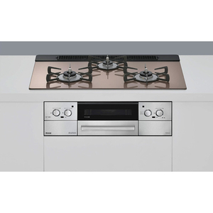 リンナイ システムキッチン用ガスビルトインコンロ(天然ガス用) Lisse スモーキーピンク RXE71W42J2RSTW-13A-イメージ1