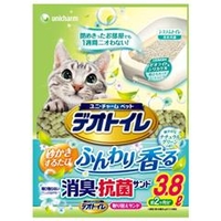 ユニ・チャームペットケア デオトイレ ふんわり香る消臭・抗菌サンド ナチュラルグリーンの香り 3．8L ﾃﾞｵﾄｲﾚｶｵﾙｺｳｷﾝｻﾝﾄﾞ3.8L