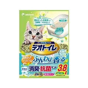 ユニ・チャームペットケア デオトイレ ふんわり香る消臭・抗菌サンド ナチュラルグリーンの香り 3．8L ﾃﾞｵﾄｲﾚｶｵﾙｺｳｷﾝｻﾝﾄﾞ3.8L-イメージ1