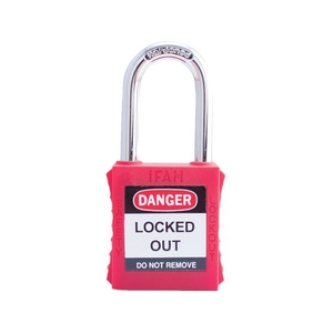 IFAM/ロックアウト用南京錠 スチール製シャックル 赤 0 44700 FC288VC-3860971-イメージ1