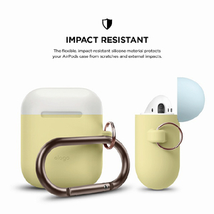 elago AirPods DUO HANG CASE カラビナ付き イエロー EL_APDCSSCDD_YE-イメージ4